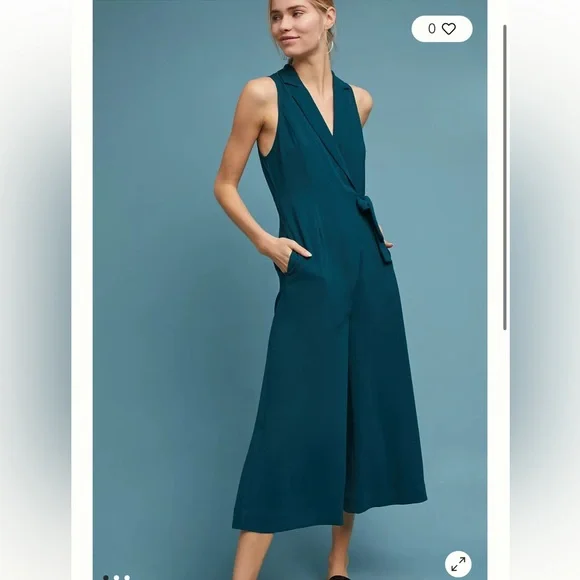 Maeve X Anthropologie Seymour Tie Waist Jumpsuit - Picture 4 of 12